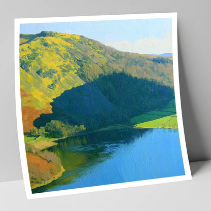Vibrant Sunlight on Gowbarrow Fell lake district fell art print