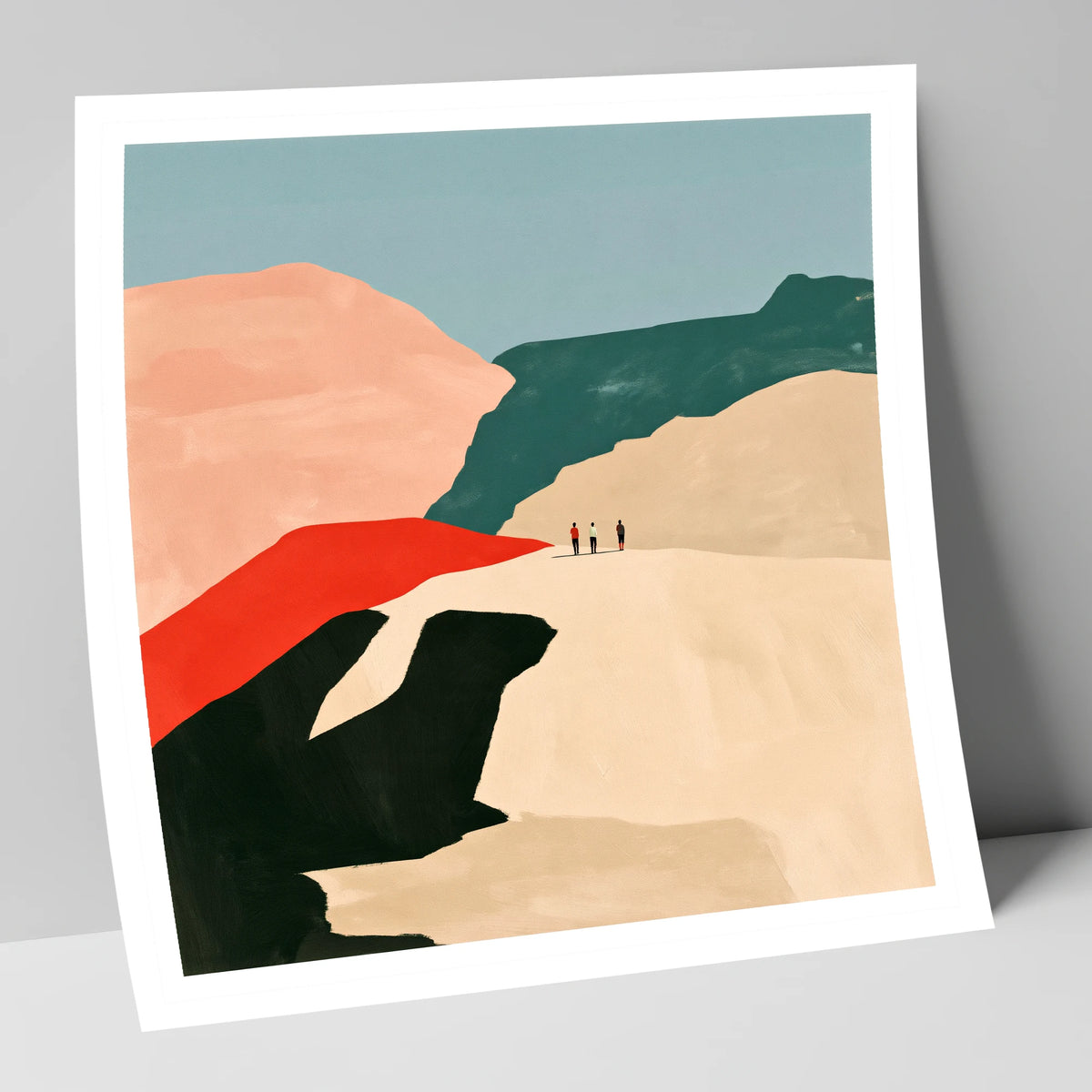 Bold Fell Ridge with Hikers lake district fell art print