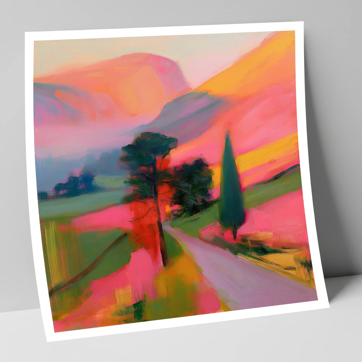 Neon Morning Valley Mist lake district sky art print