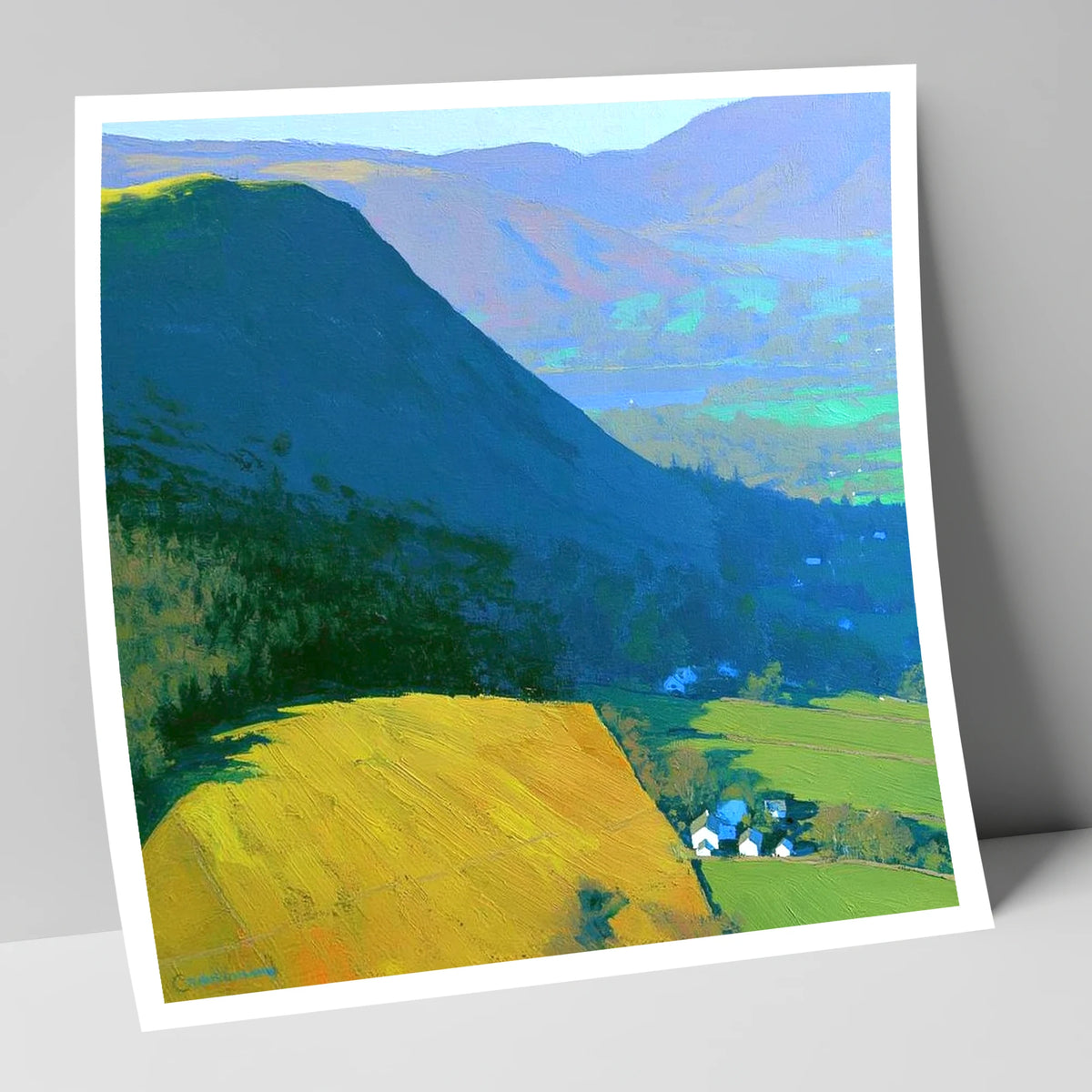 Vibrant Sunlight on Dodd Fell lake district fell art print