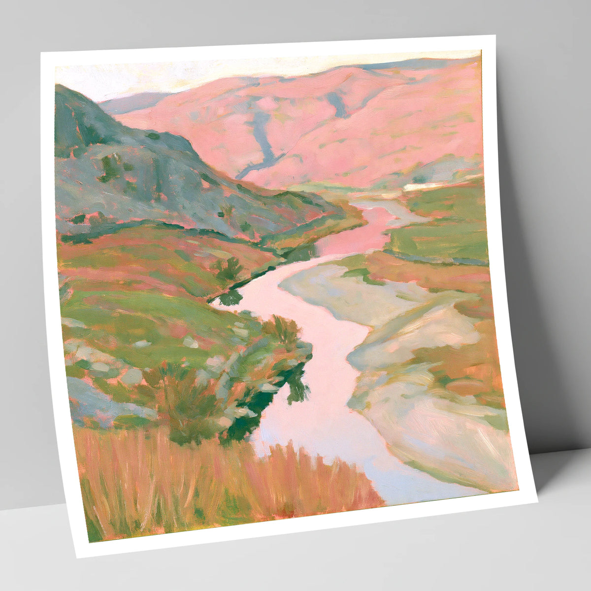 Pastel Light Over Valley River lake district waterfall art print