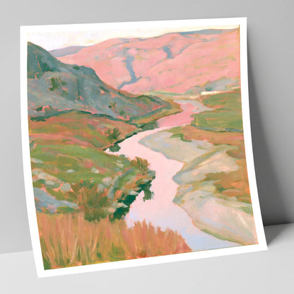 Pastel Light Over Valley River lake district waterfall art print