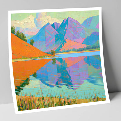 Vivid Loweswater Lake Reflection lake district lake art print