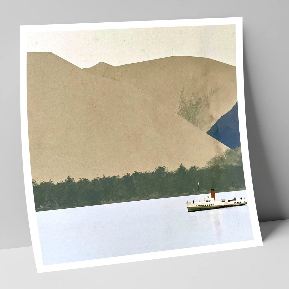 Ullswater Steamer Beneath Earthy Fells lake district lake art print