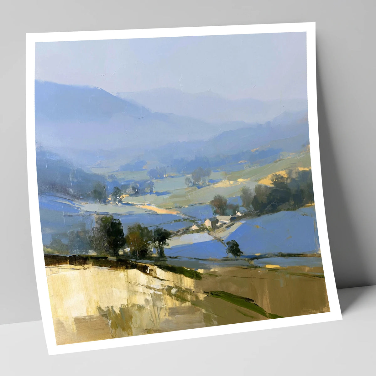 Morning Light on Misty Valley lake district sky art print