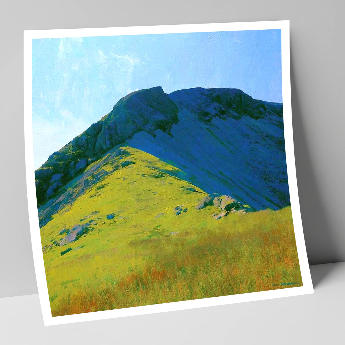 Little Hart Crag Sunlit Ridge lake district fell art print