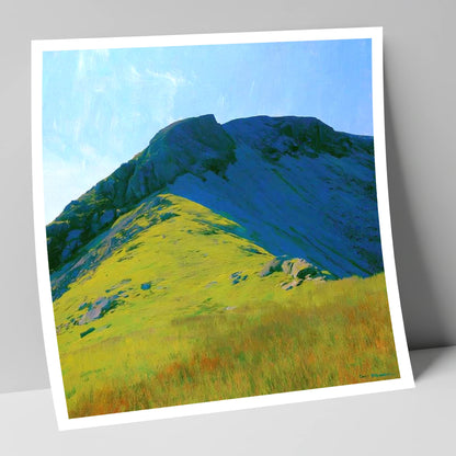 Little Hart Crag Sunlit Ridge lake district fell art print