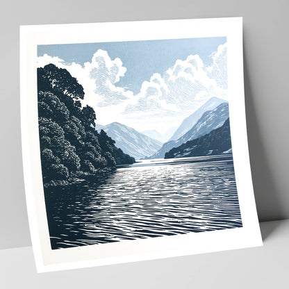 Deep Blue Coniston Water Fells lake district lake art print