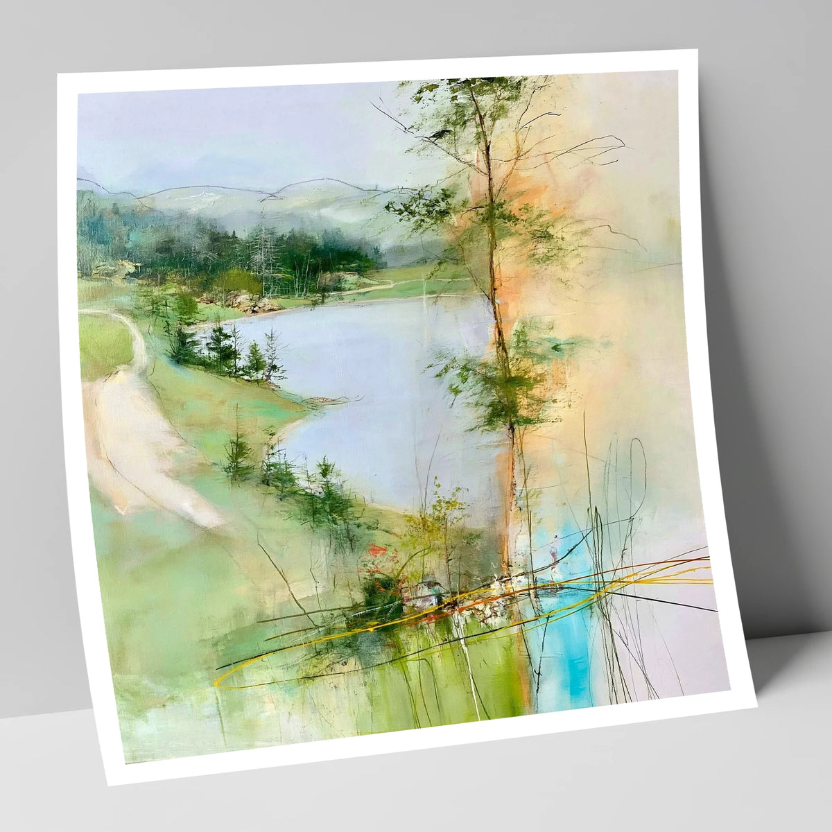 Tarn Hows in Spring Greens lake district lake art print