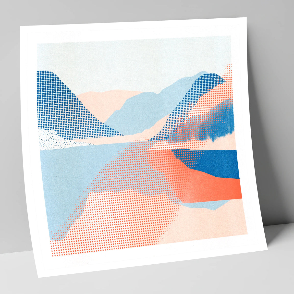Abstract Halftone Buttermere Fells lake district lake art print