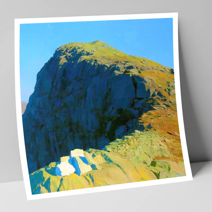 Sunlit Crags of Harrison Stickle lake district fell art print