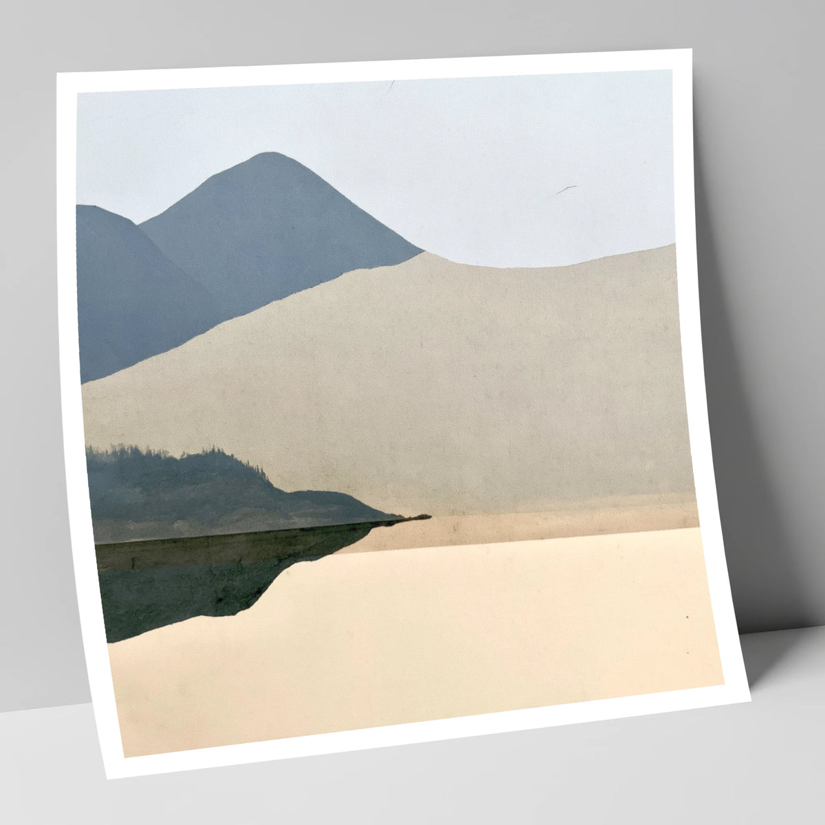 Lakeshore Reflection and Slate Blue Fells lake district lake art print