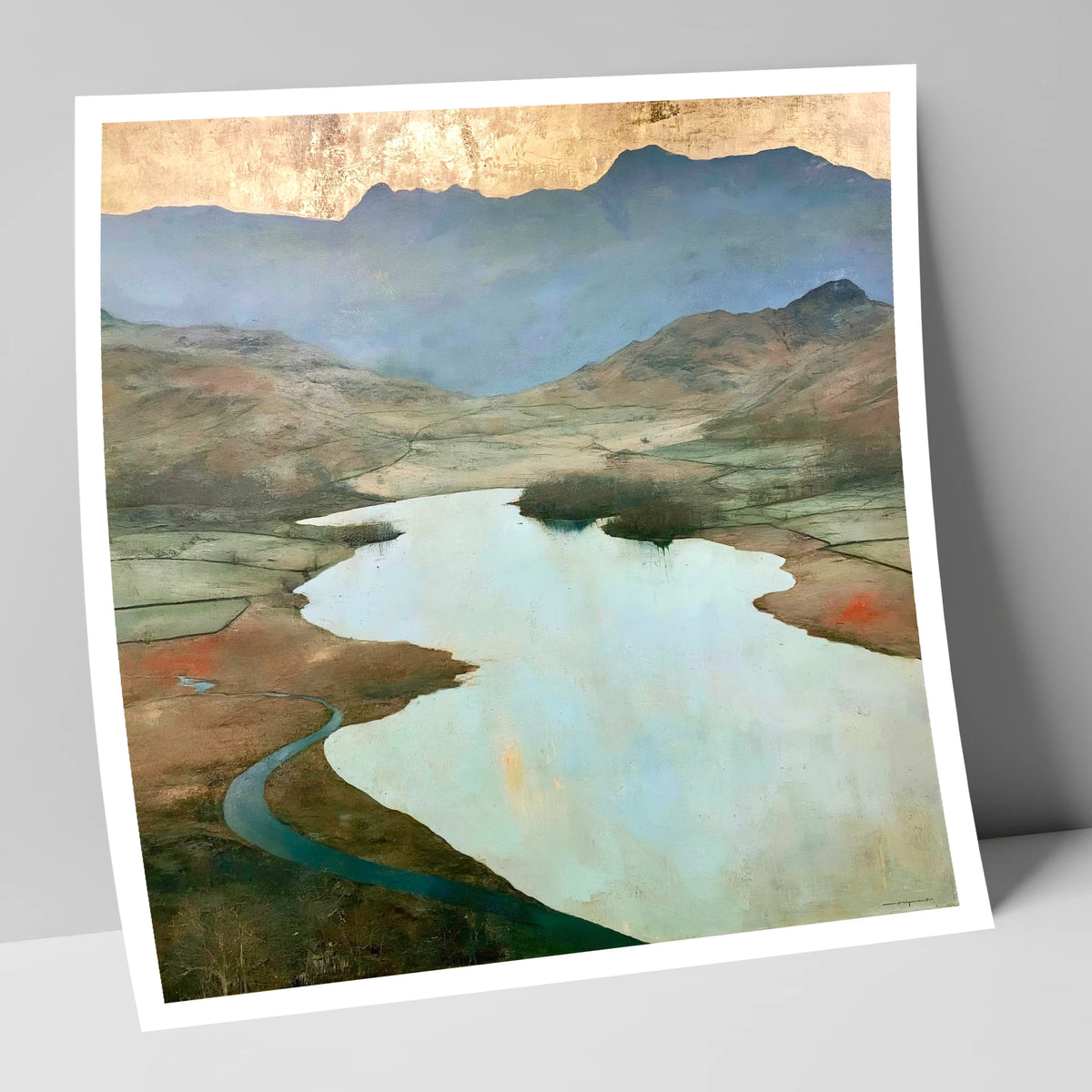 Golden Sky Over Elter Water lake district lake art print