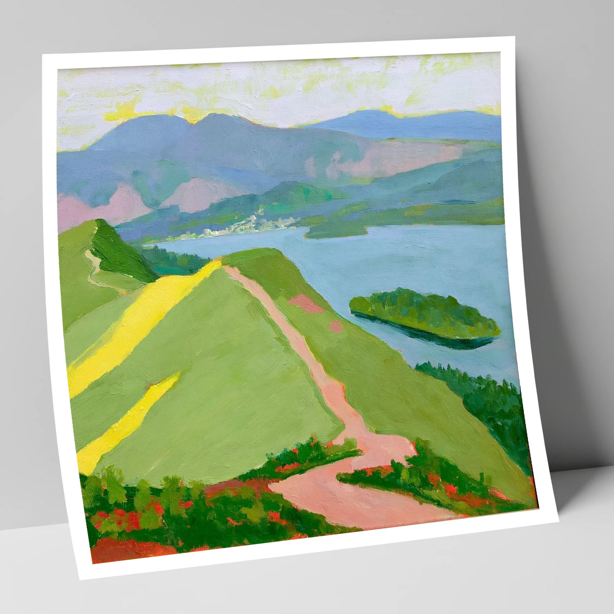 Vivid Derwentwater from Cat Bells lake district fell art print