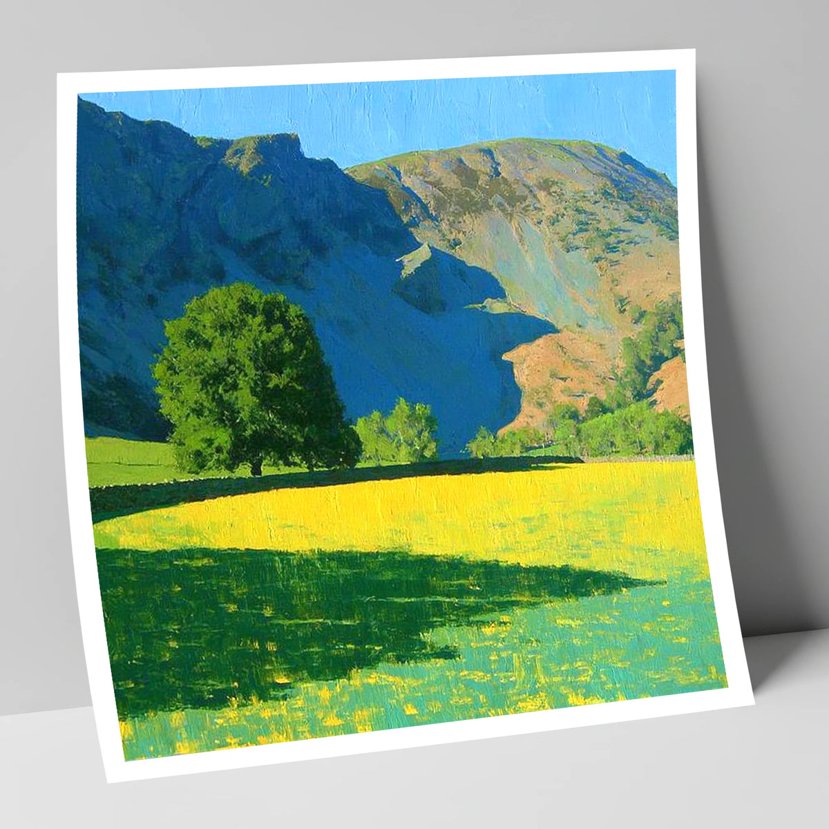 Sunlit Meadow Beneath Sheffield Pike lake district fell art print