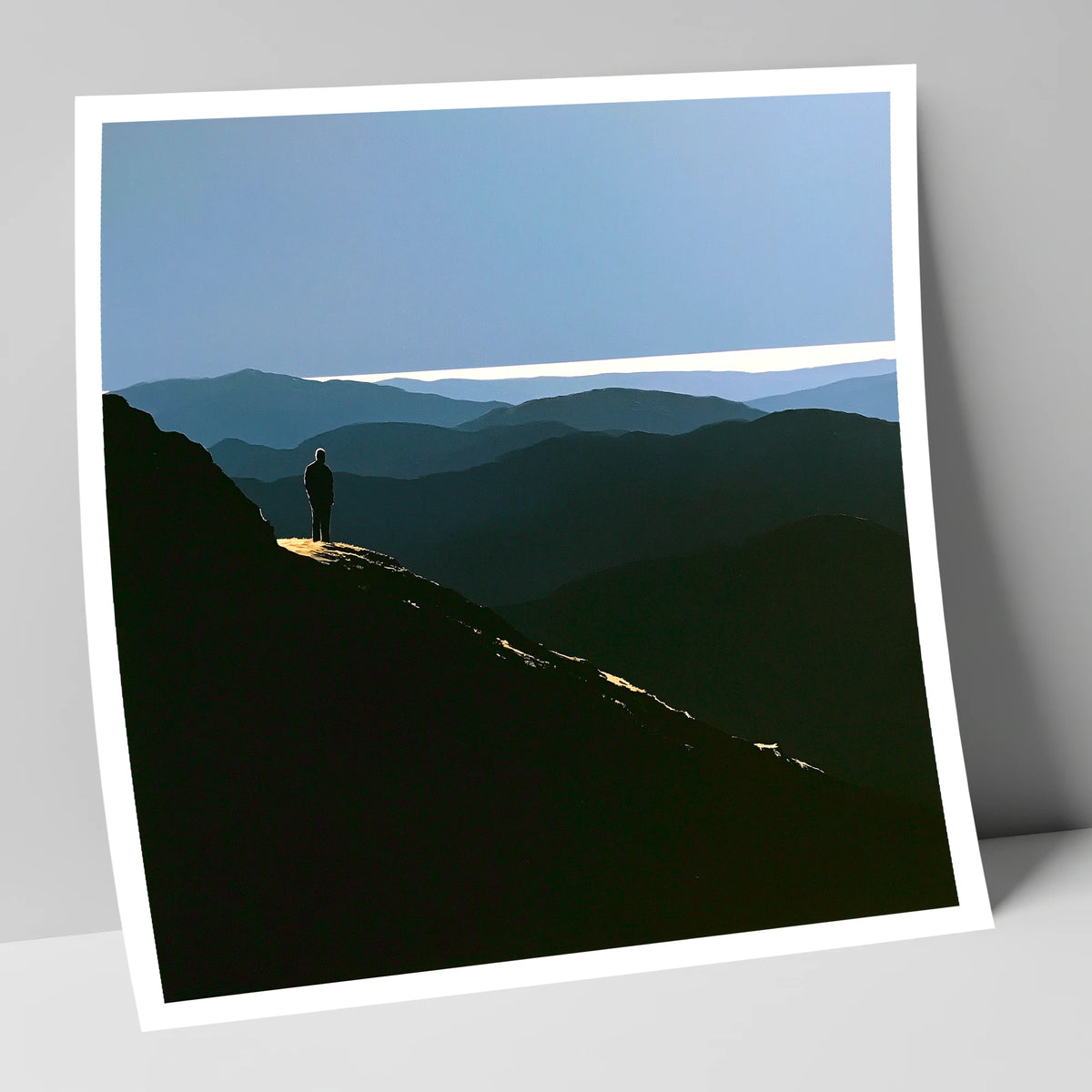 Summit View Across Blue Fells lake district fell art print