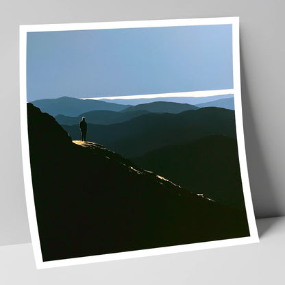 Summit View Across Blue Fells lake district fell art print