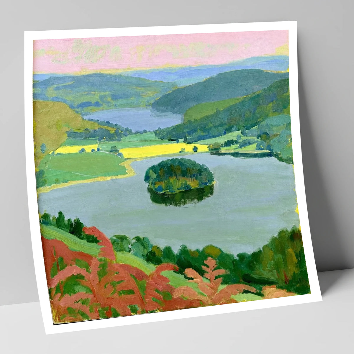 Grasmere Through Red Bracken lake district lake art print