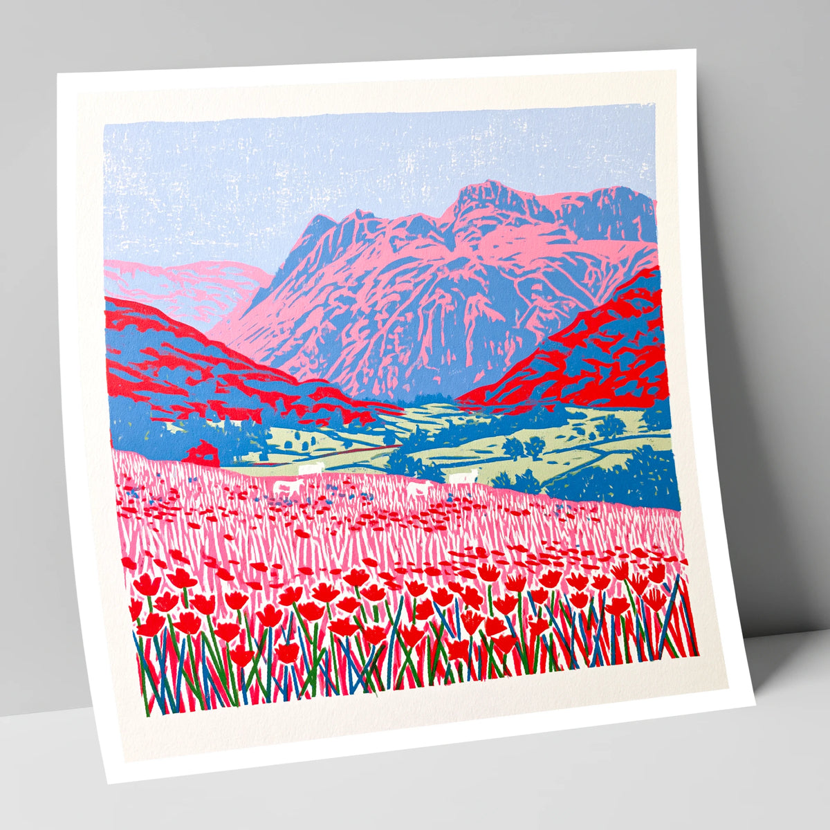 Vivid Meadows of Great Langdale lake district valley art print