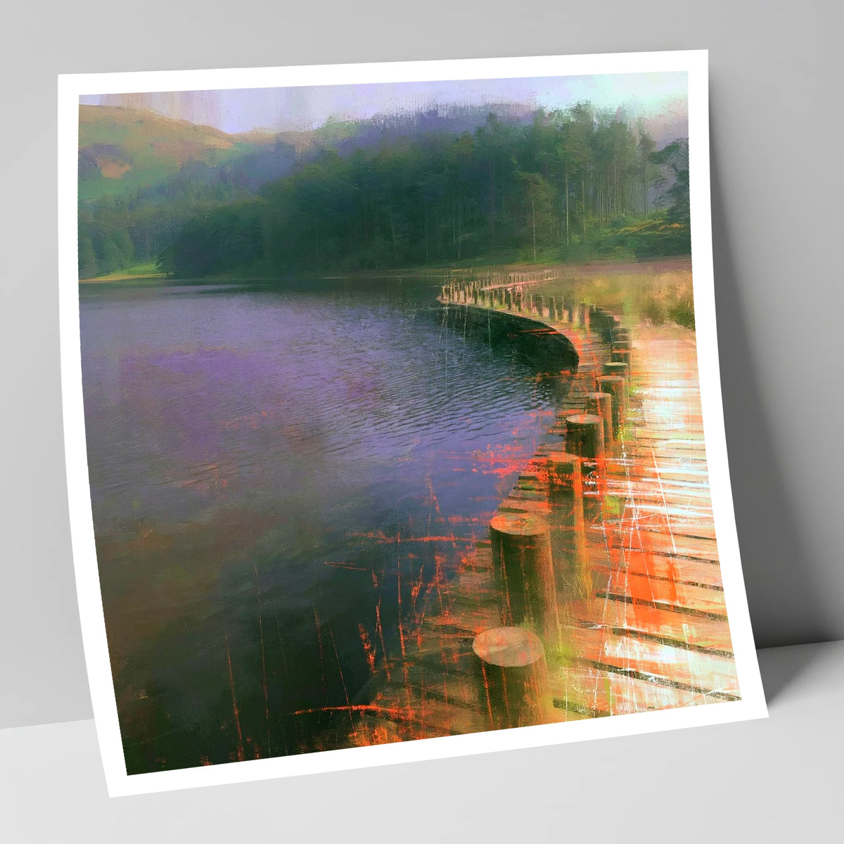 Tarn Hows Curving Boardwalk lake district lake art print