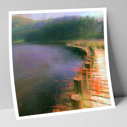 Tarn Hows Curving Boardwalk lake district lake art print