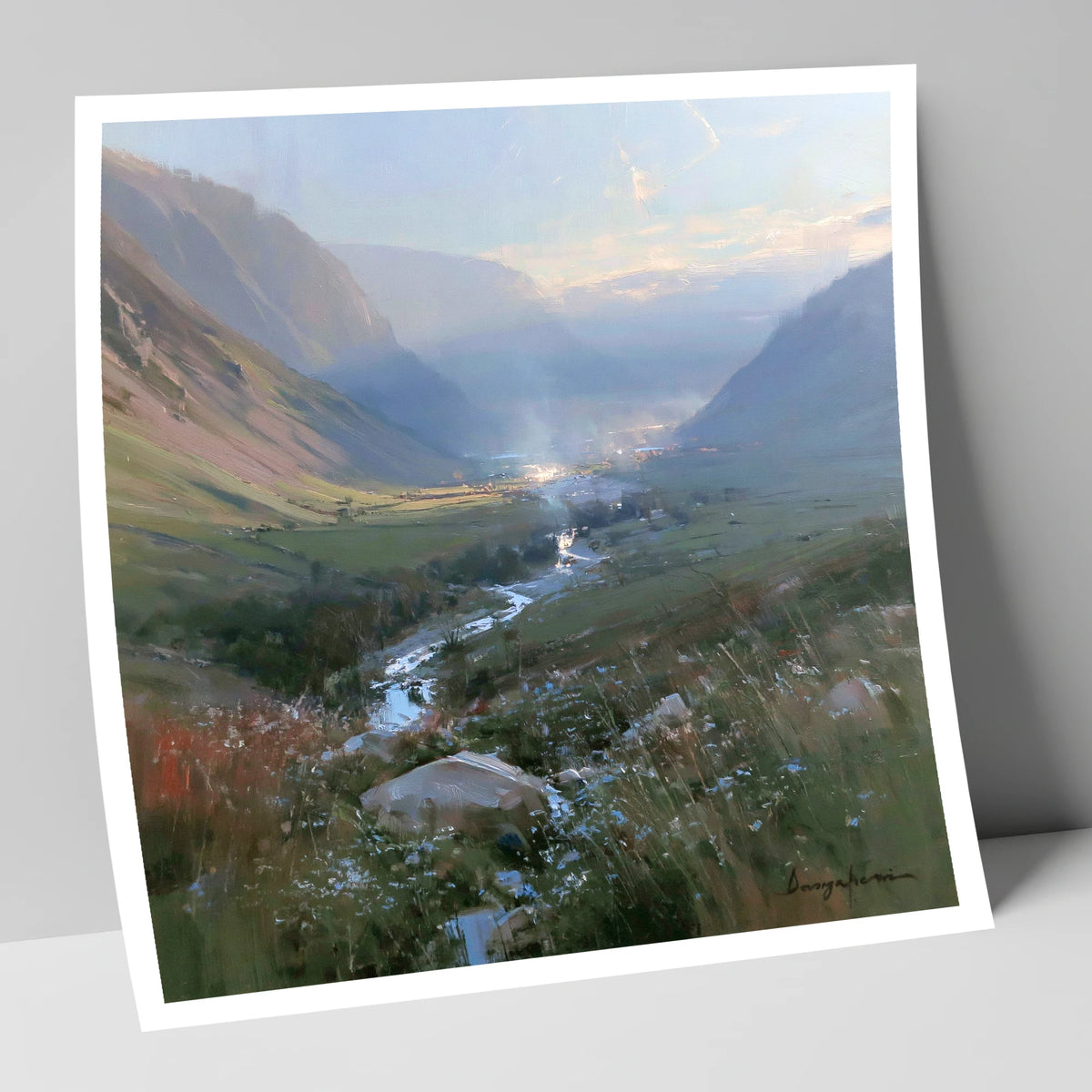 Valley Beck in Morning Haze lake district valley art print