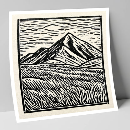 Bold Skiddaw in Monochrome lake district fell art print
