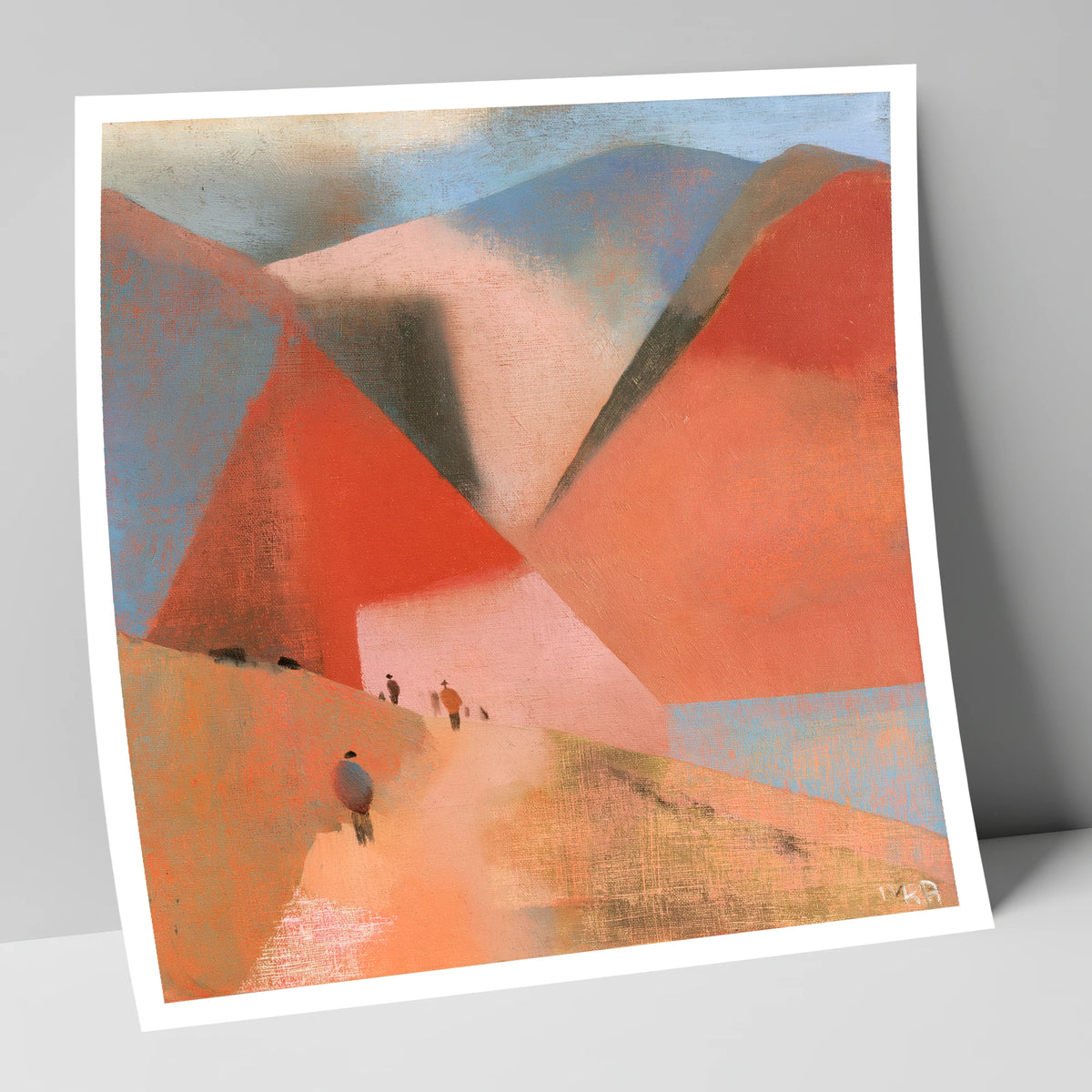 Terracotta Fells and Mountain Walkers lake district walking art print