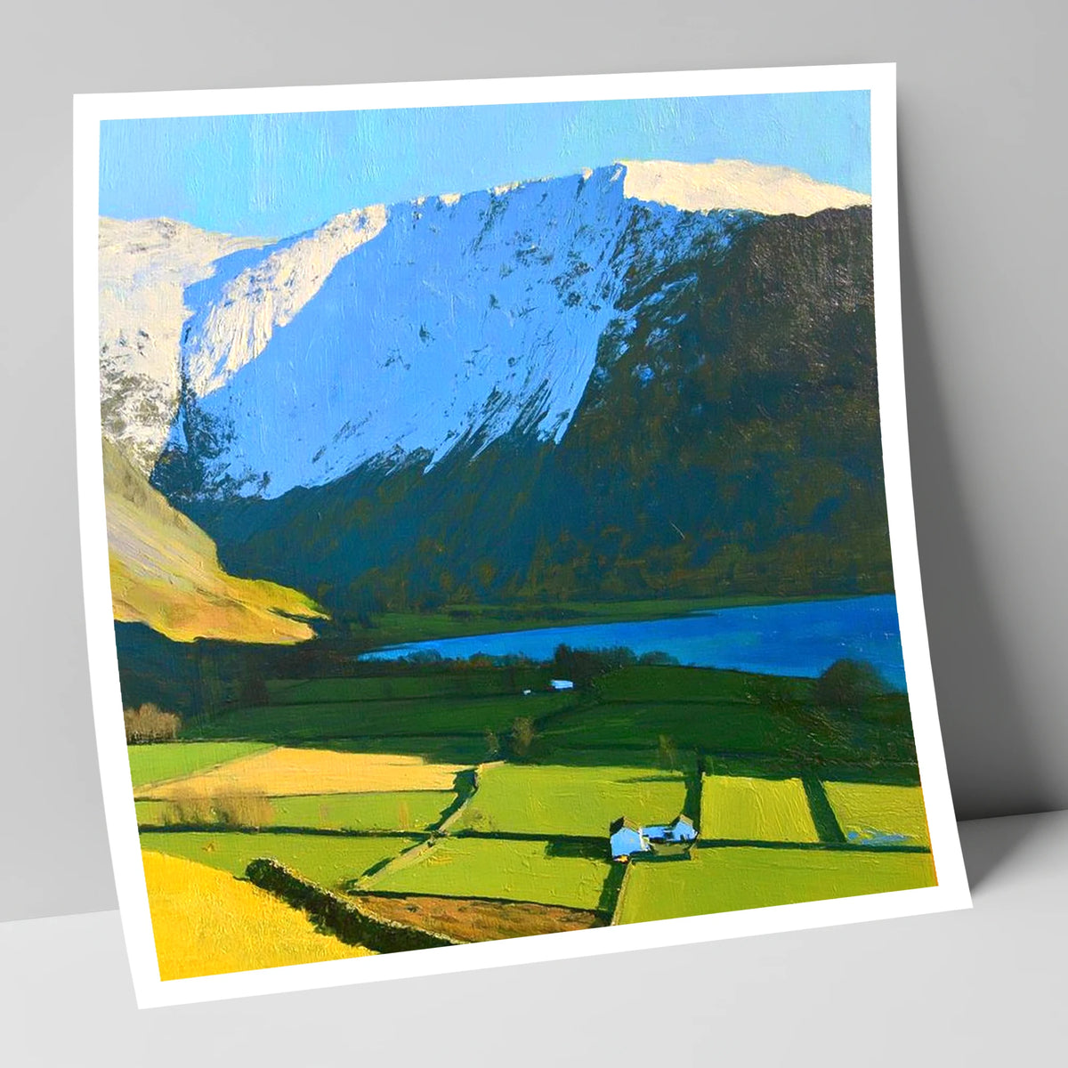 Sunlit Fields Below High Hartsop Dodd lake district fell art print