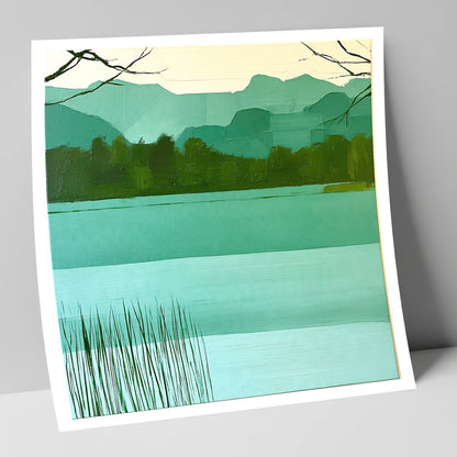 Teal Fells Above Elter Water lake district lake art print