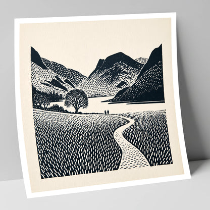Winding Path at Buttermere lake district lake art print