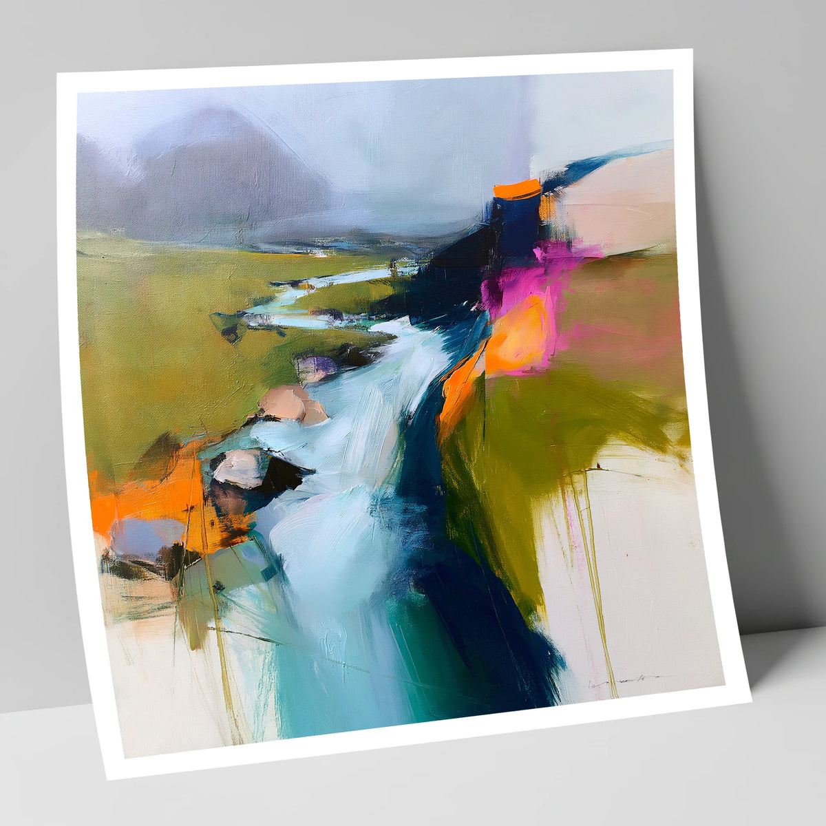 Dynamic Abstract Fellside Beck lake district waterfall art print