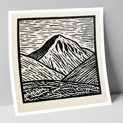 Monochrome Great Gable Peak lake district fell art print