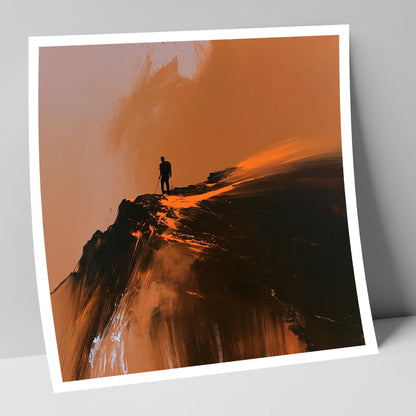 Helvellyn Walker in Amber Light lake district walking art print