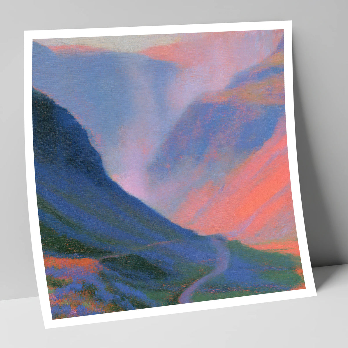 Winding Mountain Pass at Twilight lake district valley art print