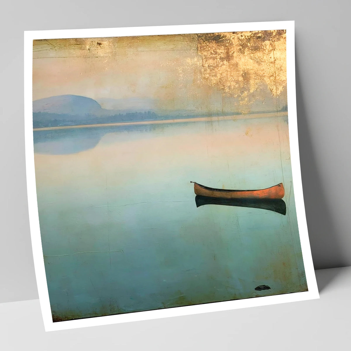 Windermere Canoe in Golden Haze lake district lake art print