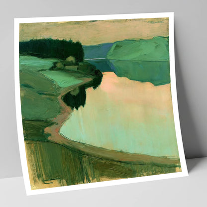 Still Lake at Peach Dawn lake district lake art print