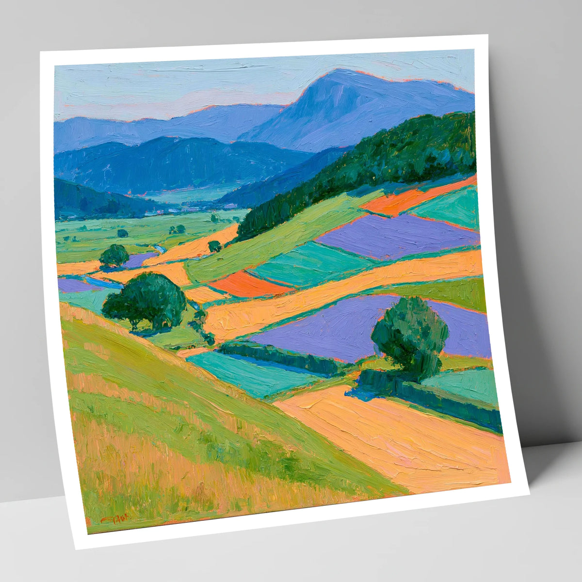 Violet And Ochre Dale Fields lake district valley art print