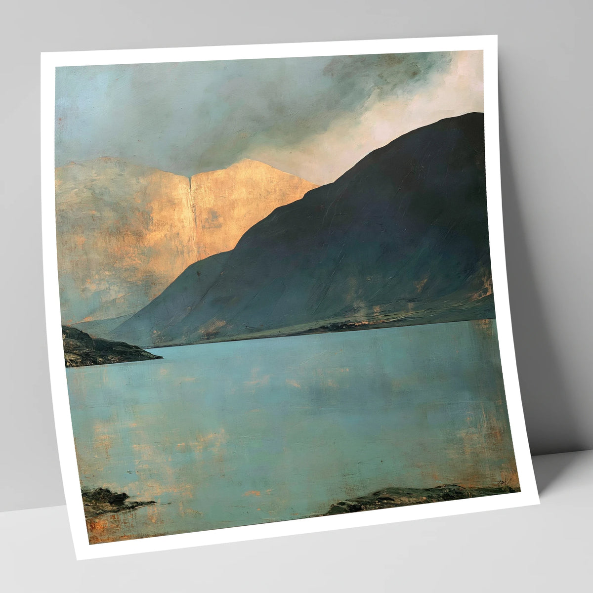 Golden Light On Wastwater Screes lake district lake art print