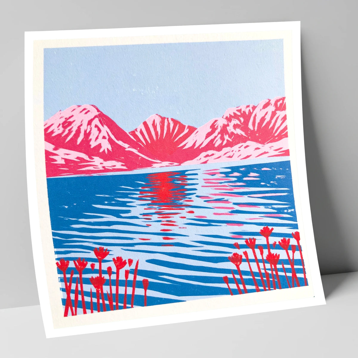 Vivid Fells Over Still Water lake district lake art print
