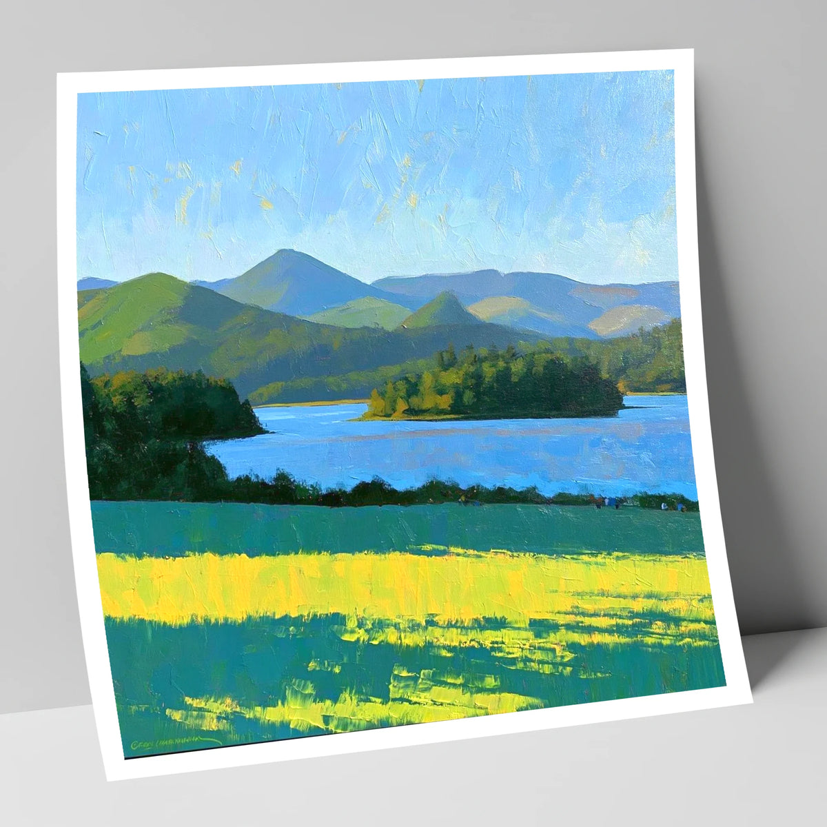 Sunlit Derwentwater From Crow Park lake district village art print