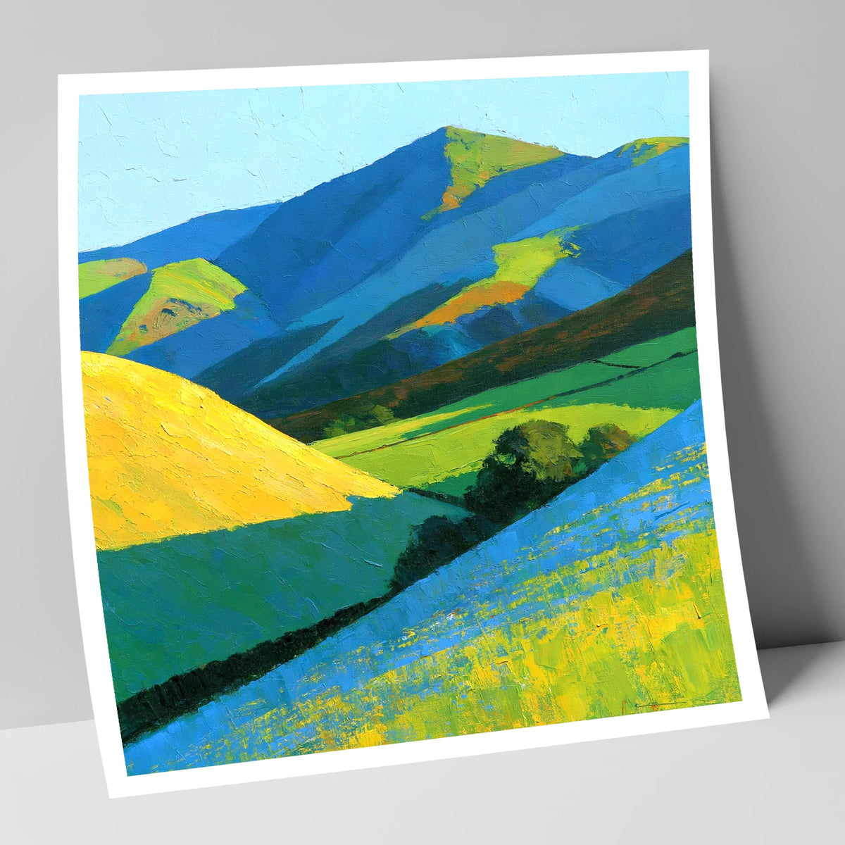Vibrant Sunlight on Lakeland Fells lake district sky art print