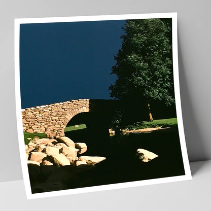 Stone Bridge Against Midnight Sky lake district waterfall art print