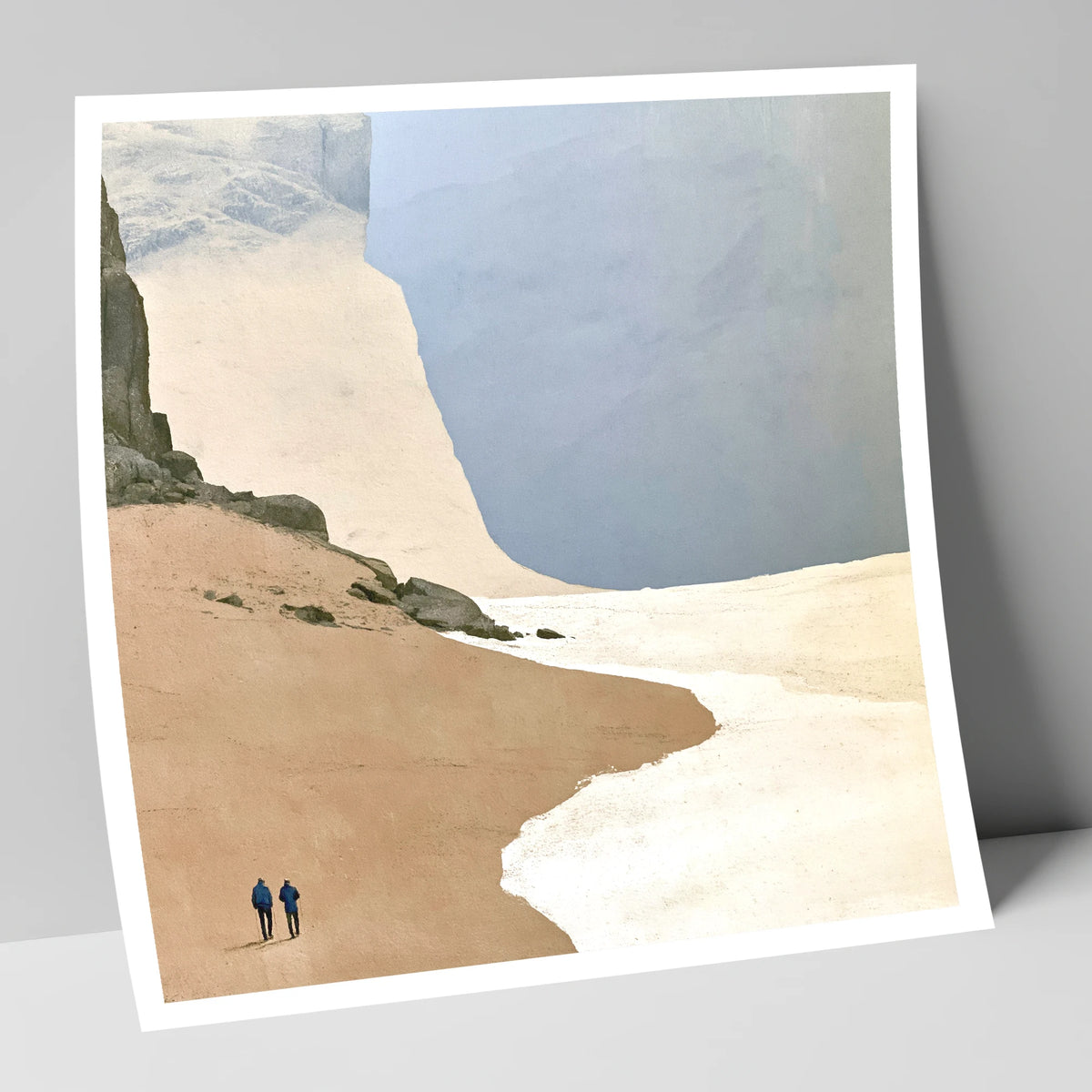 Fell Walkers Beneath Great Cliffs lake district fell art print