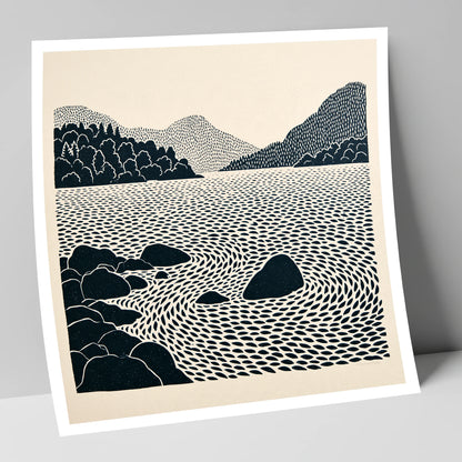 Coniston Water Rhythmic Ripples lake district lake art print