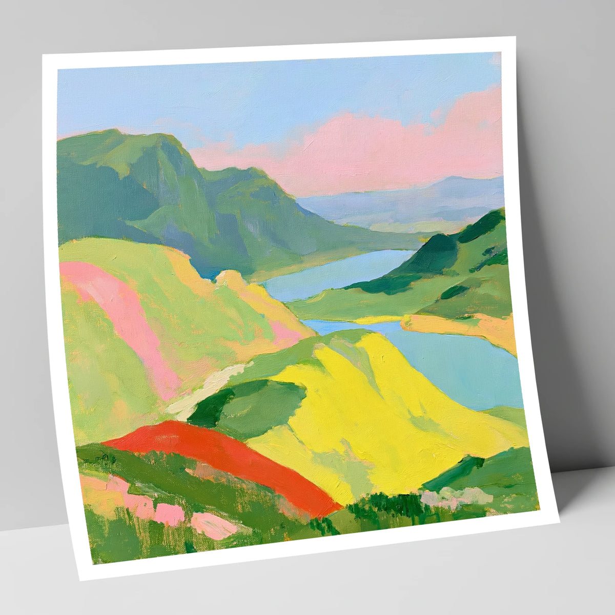 Vivid Fells from the Summit lake district fell art print