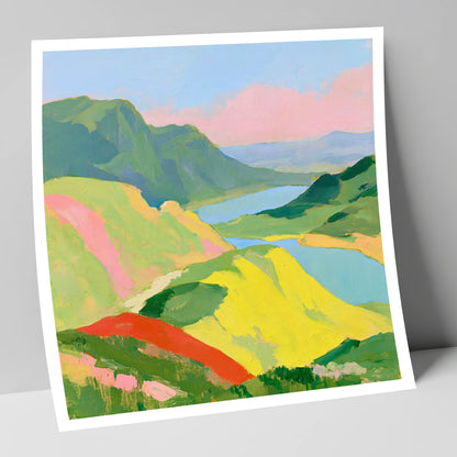 Vivid Fells from the Summit lake district fell art print