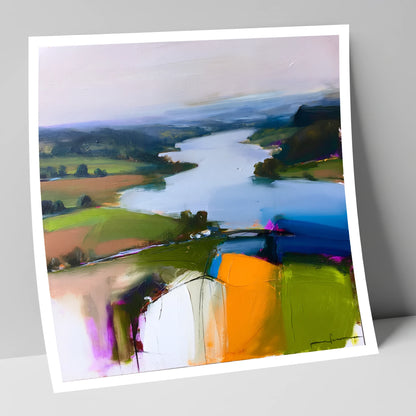 Vibrant Ullswater from Pooley Bridge lake district village art print