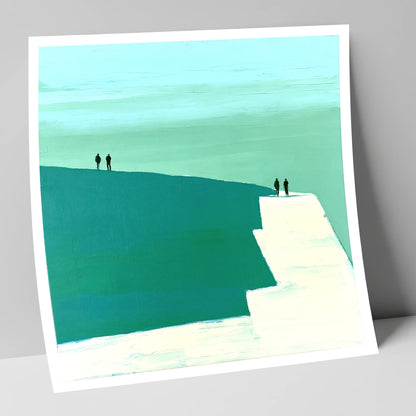 Teal Striding Edge Fell Walkers lake district walking art print