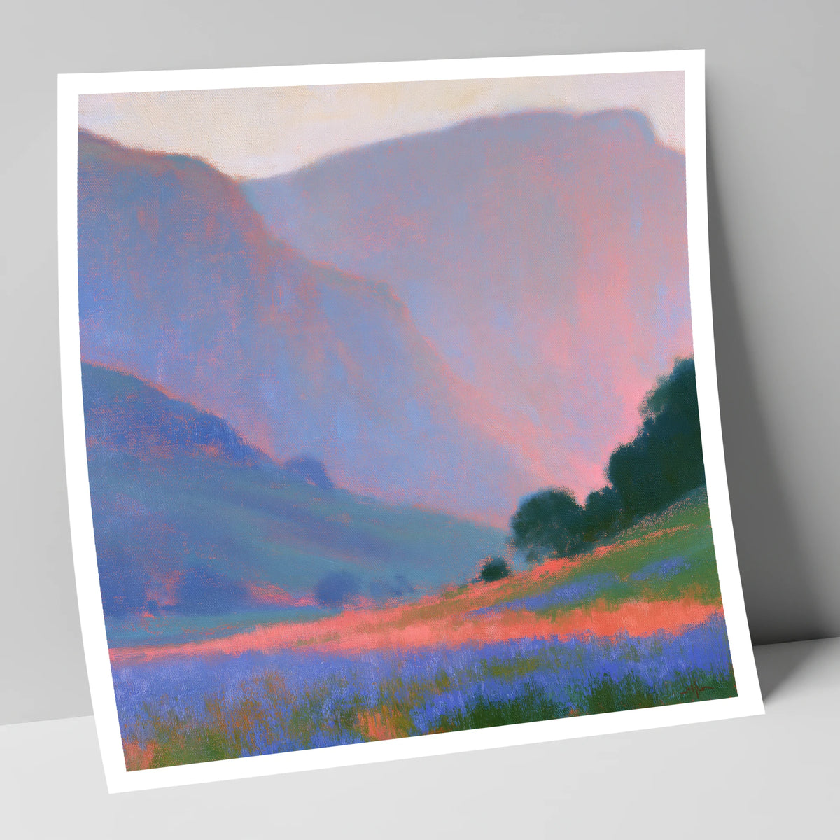 Pink Light Over Valley Fells lake district valley art print